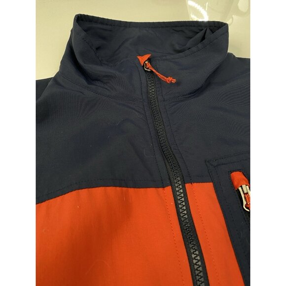 LL Bean Mountain Classic Vest Mens M Reg Orange Blue Nylon Shell Packable Zip - Picture 9 of 14